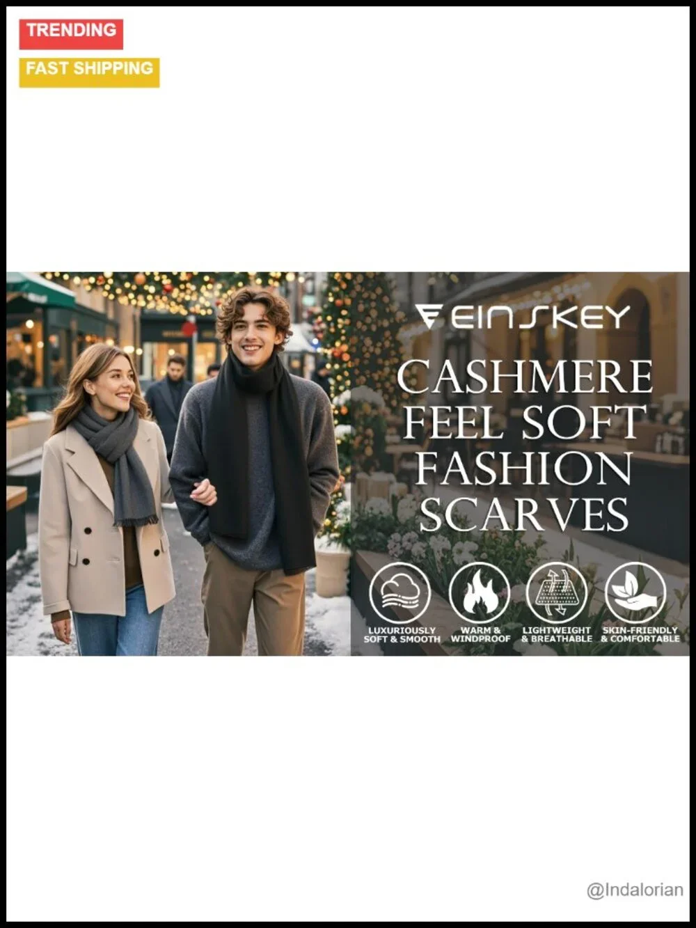 Winter Scarf, Soft Cashmere-Like Touch, Warm Long Neck Scarf for Cold Weather